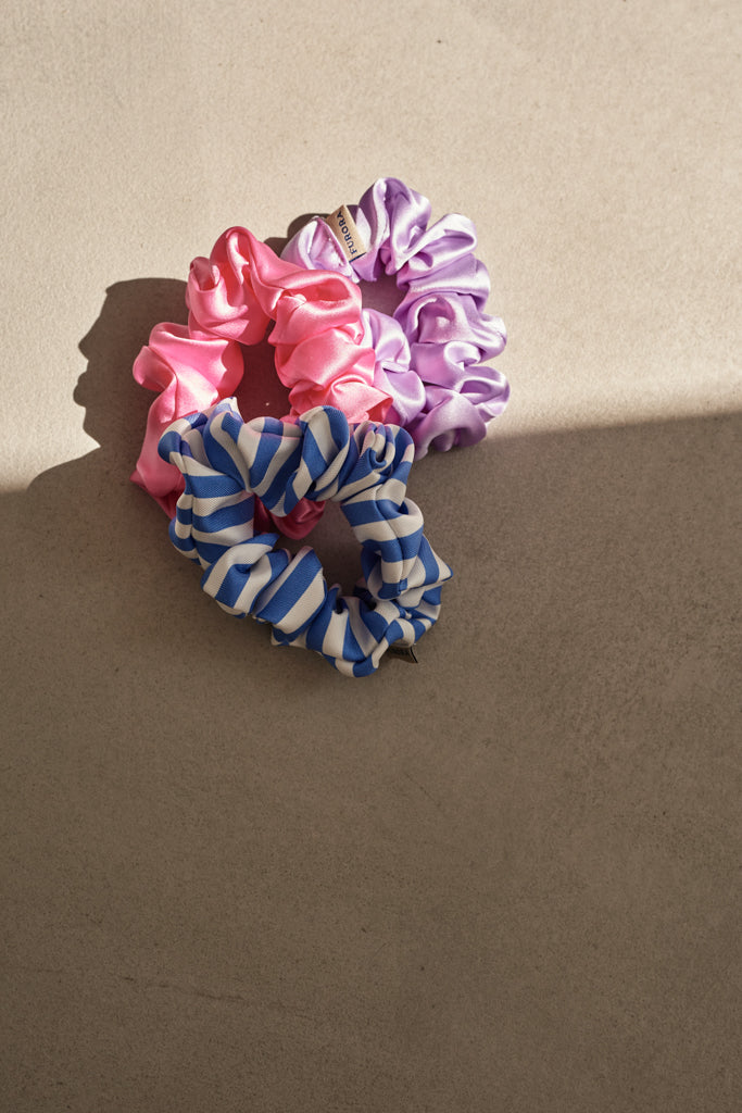 Trio jedwabnych scrunchie