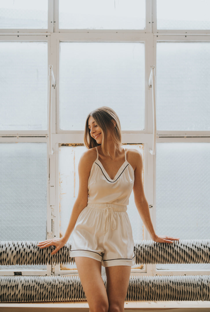 Jedwabna Piżama Noemie Blanche