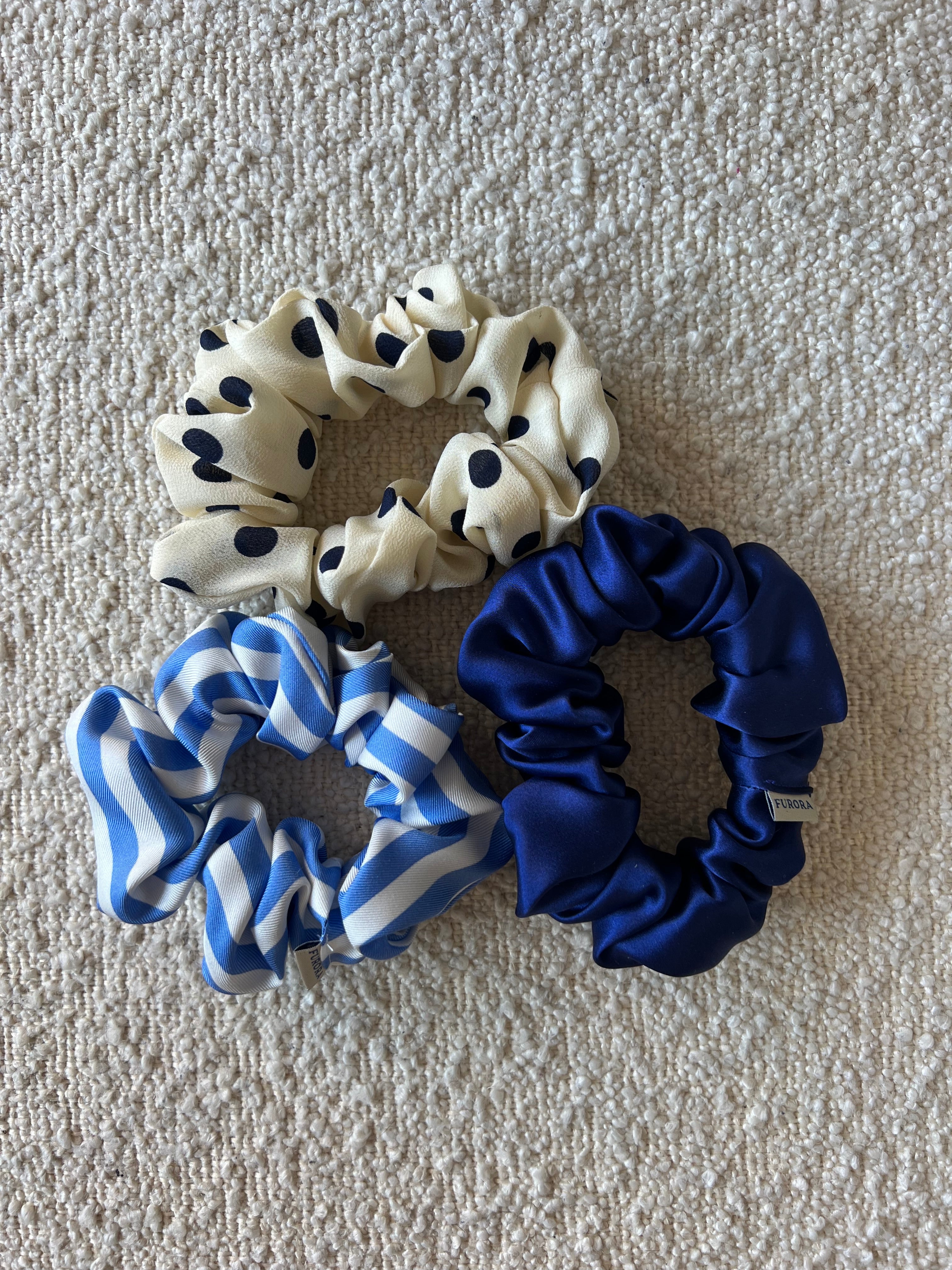 Trio jedwabnych scrunchie