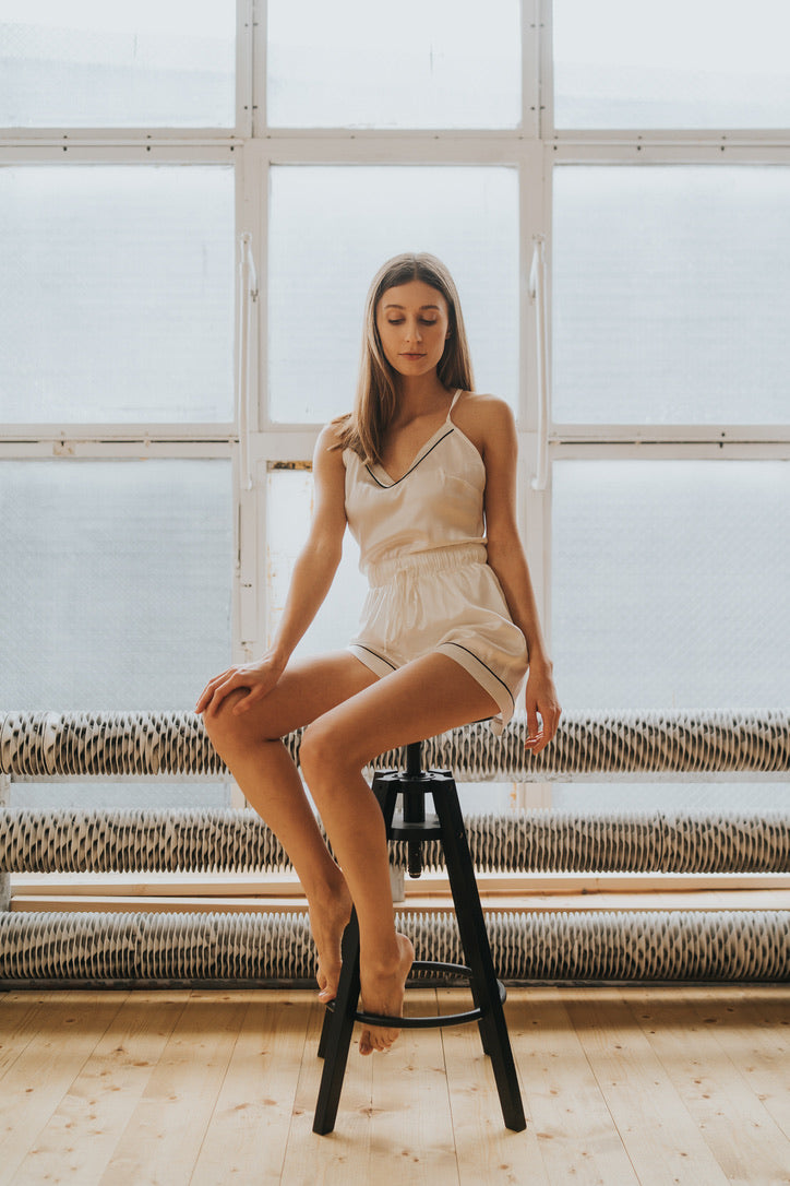 Jedwabna Piżama Noemie Blanche