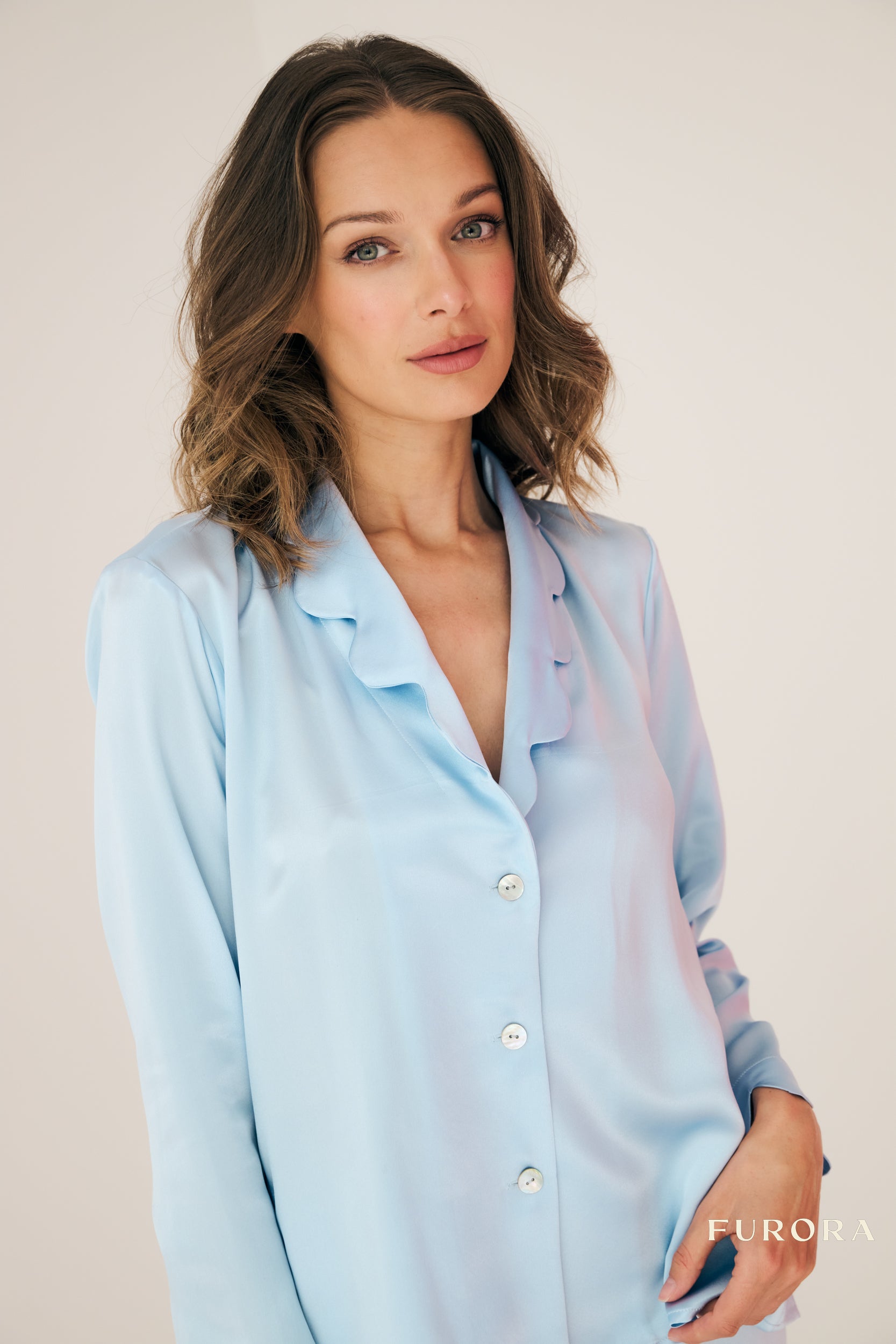 Jedwabna Koszula Emma Azure