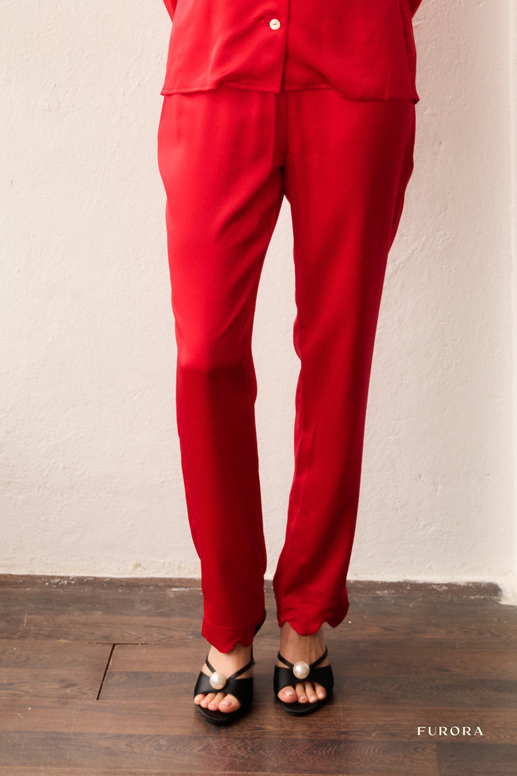 Jedwabne spodnie Emma Rouge