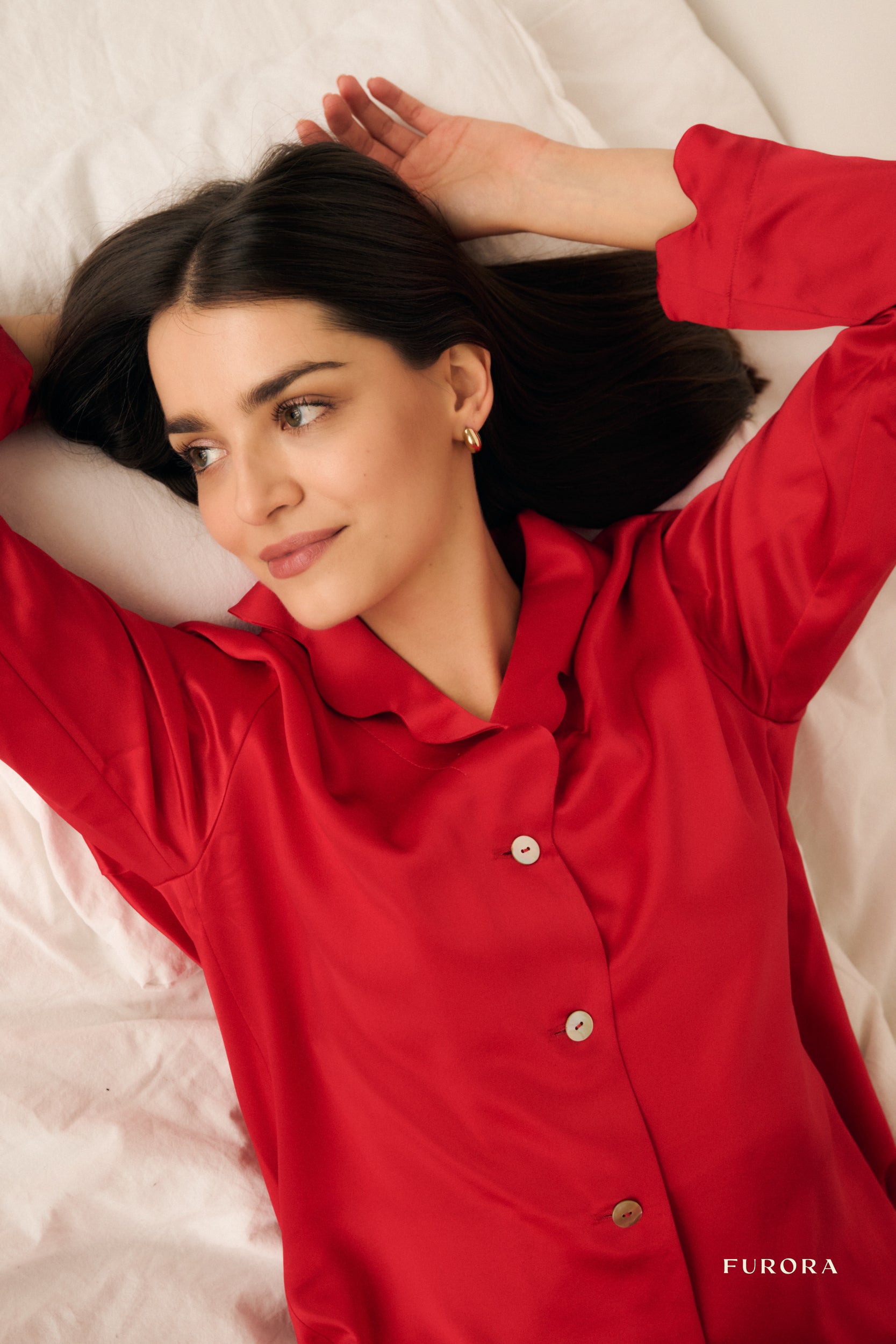 Emma Rouge Silk Shirt