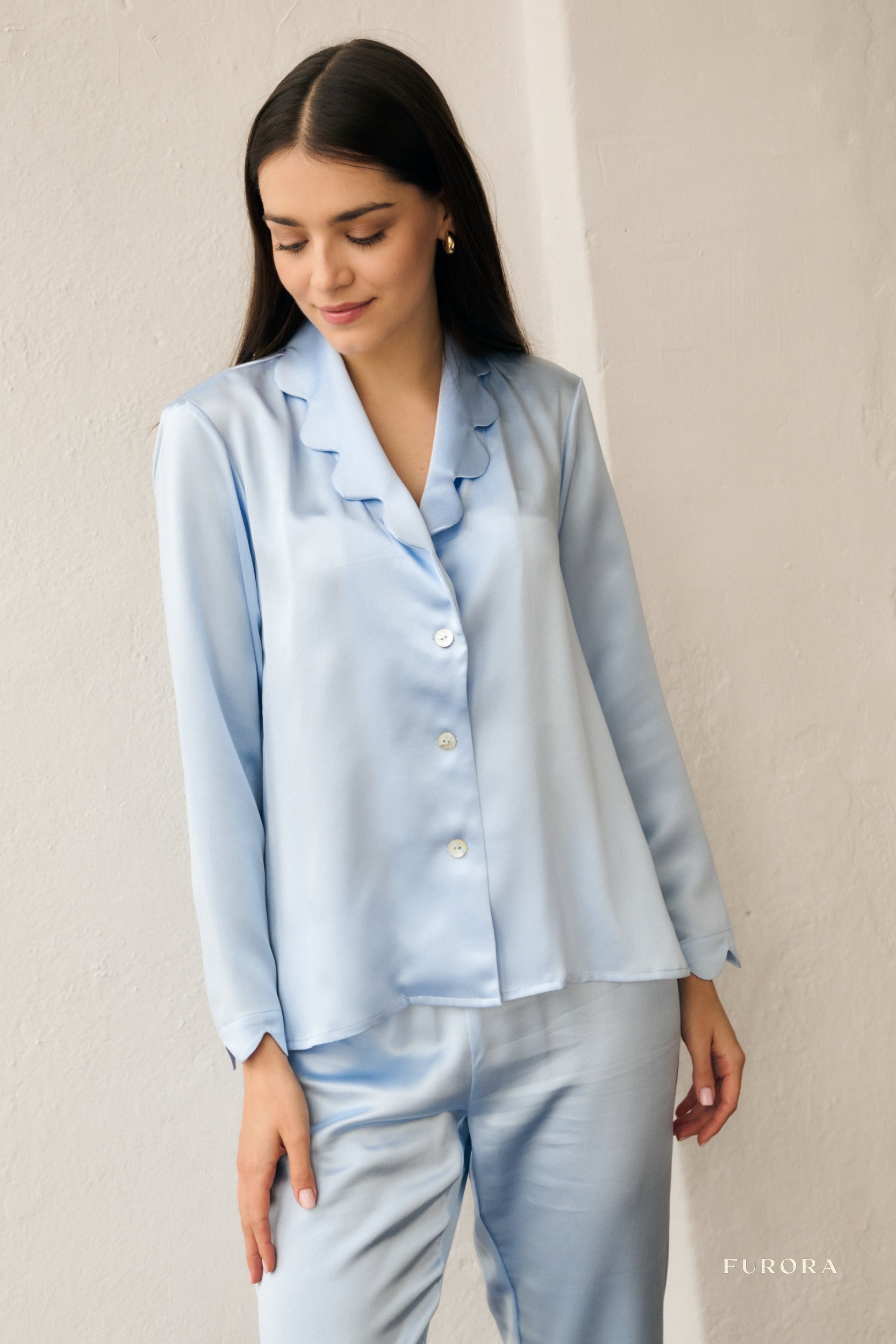 Jedwabna Koszula Emma Azure