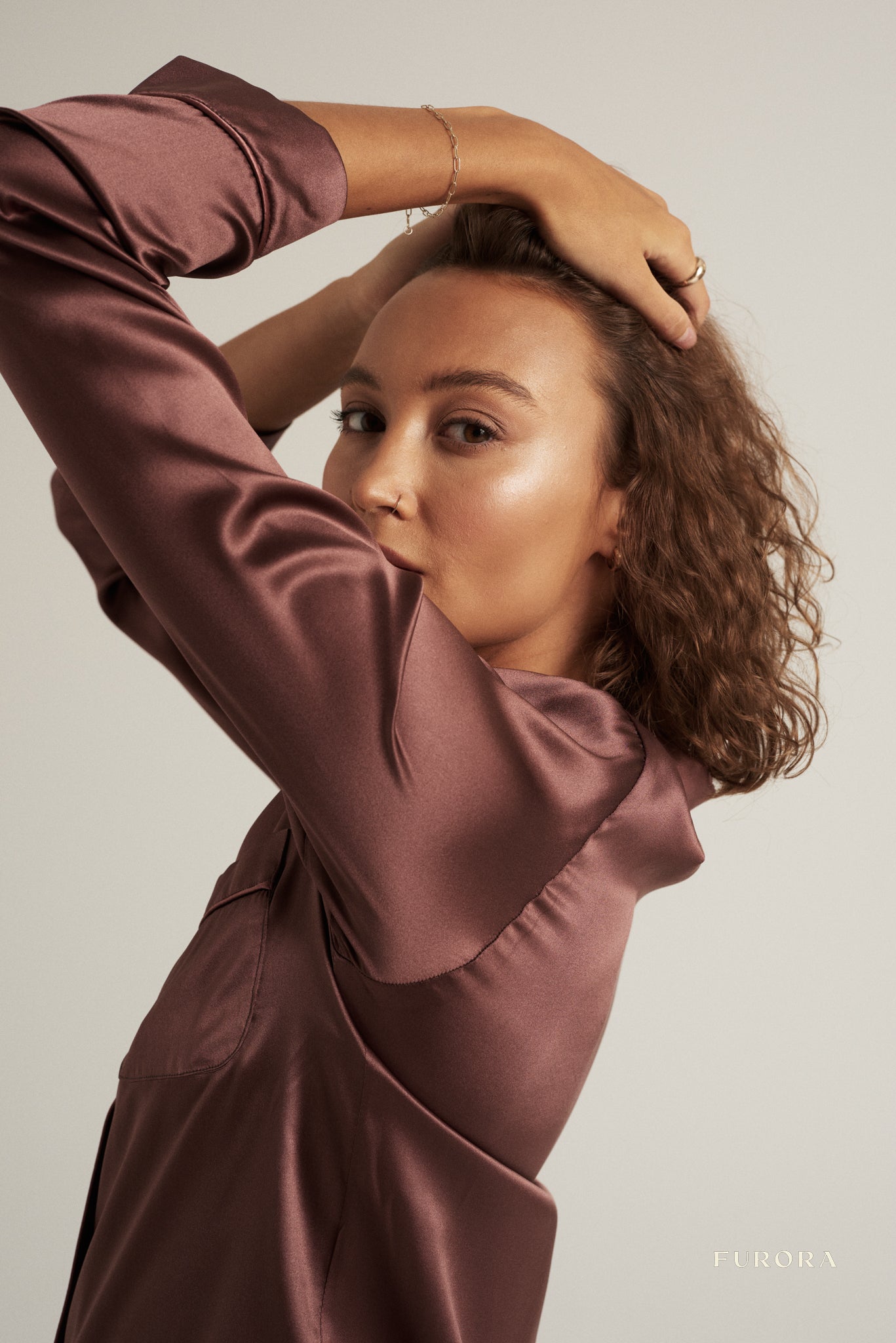 Jedwabna Piżama Aurora Marron