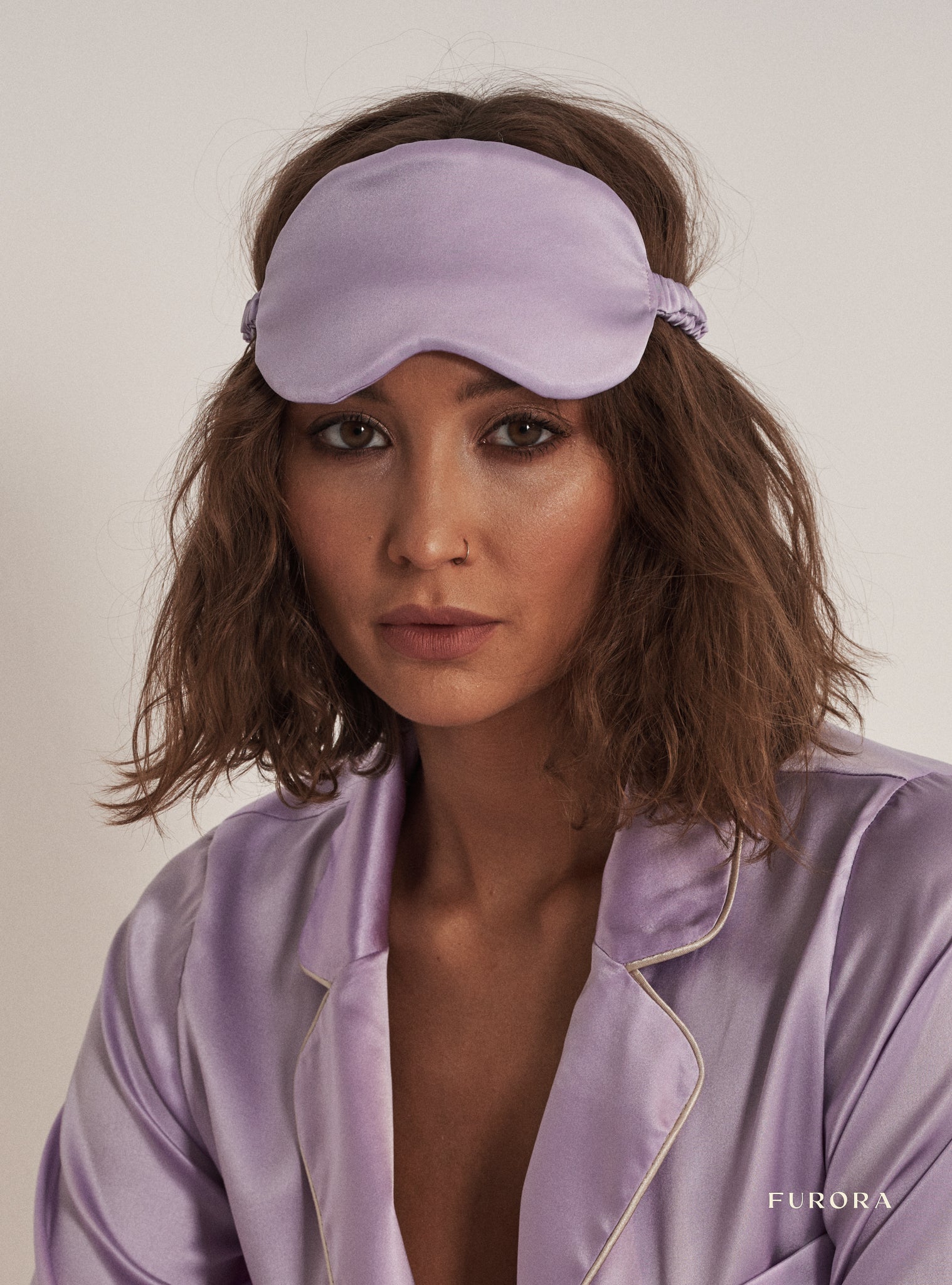 Jedwabna Opaska na oczy Lilac