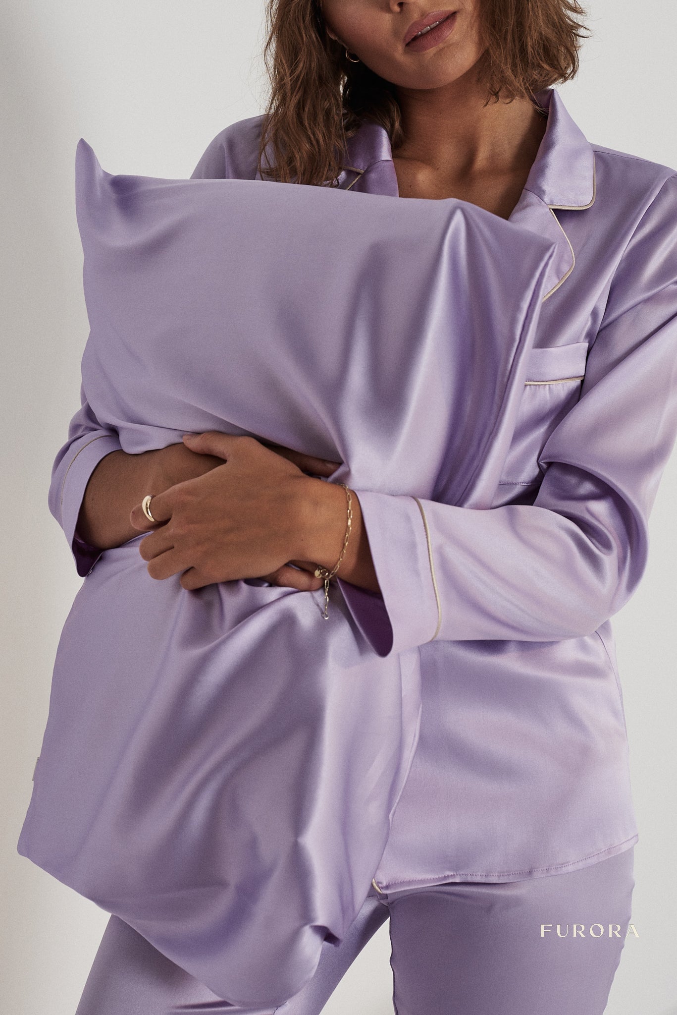 Jedwabna Poszewka na poduszkę 40x40cm Lilac