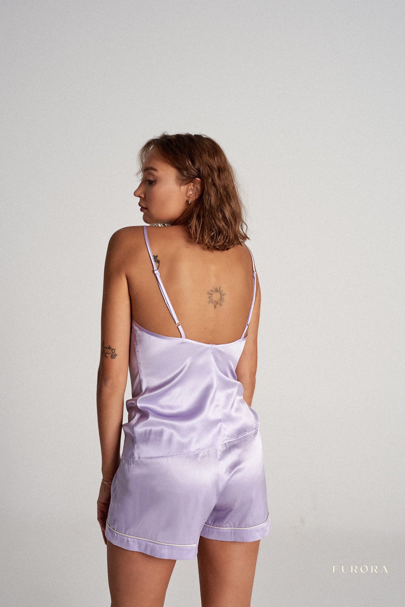 Jedwabna Piżama Noemie Lilac