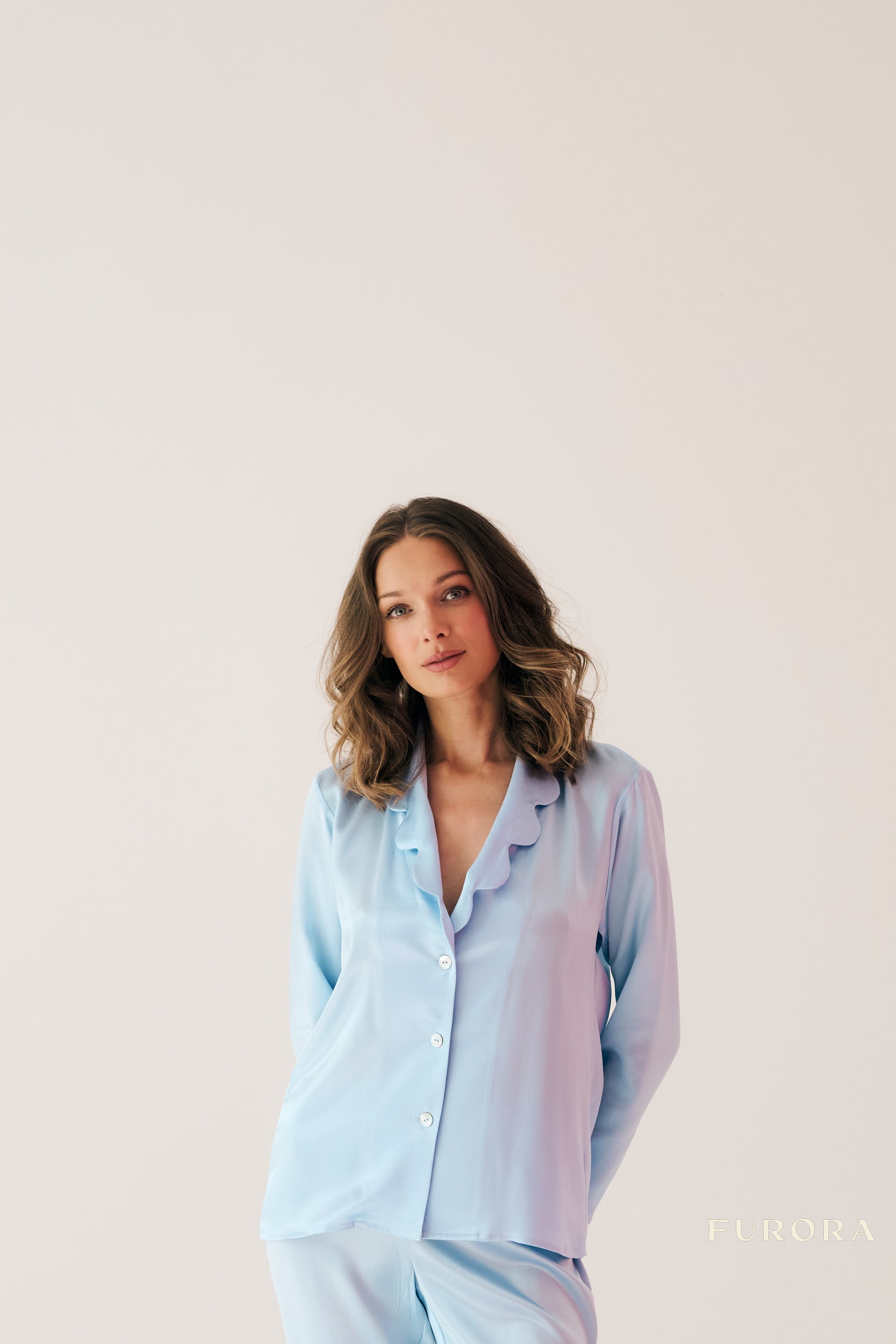 Jedwabna Koszula Emma Azure