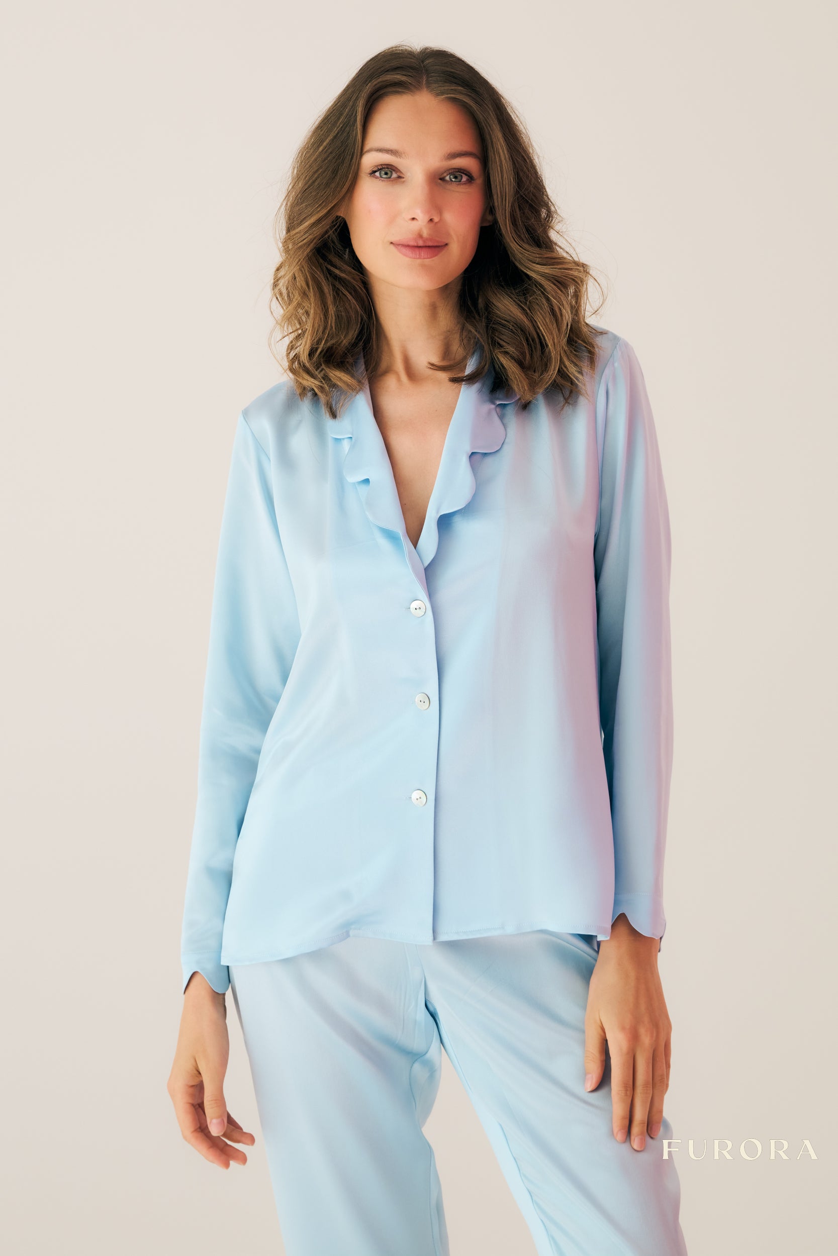 Jedwabna Koszula Emma Azure