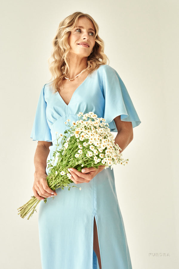 Françoise Bleu Layette silk dress