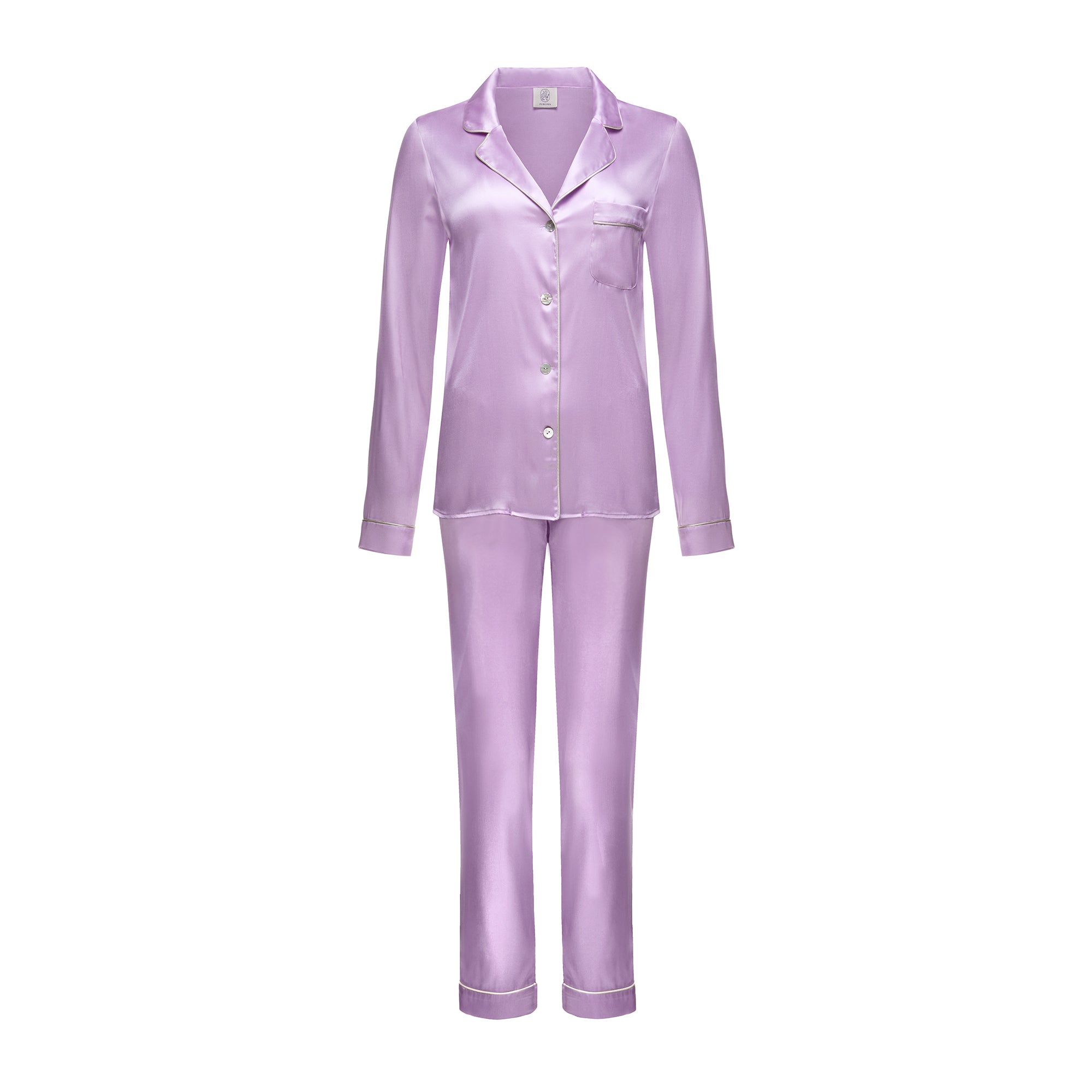 Aurora Lilac Silk Pajamas